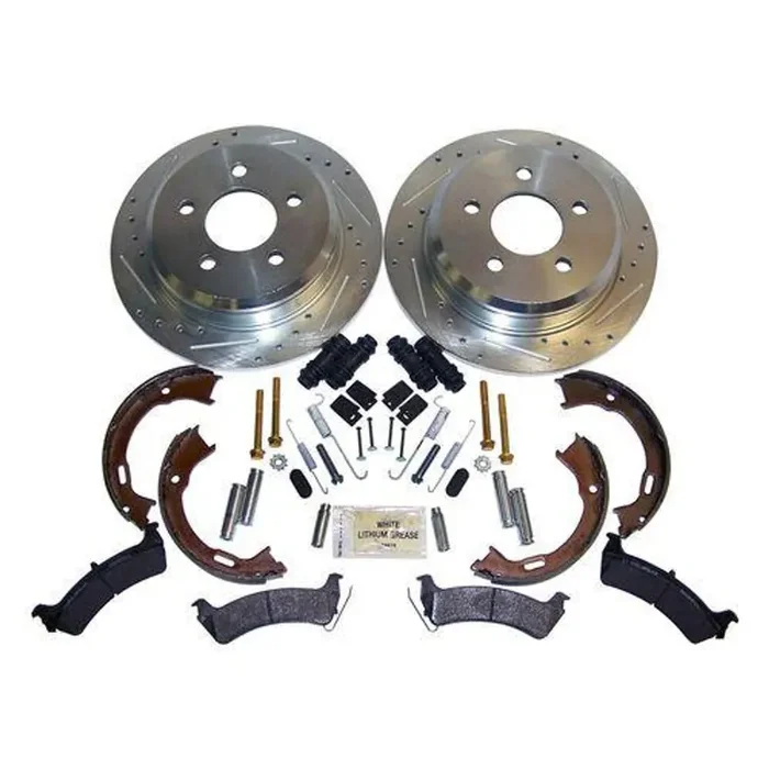 Rear Performance Brake Kit for Jeep ZJ, ZG, Drilled & Slotted Rotors & Hardware