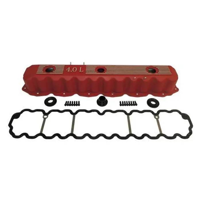 Red Aluminum Valve Cover Kit for Multiple Jeep Models w/ 4.0L Engine