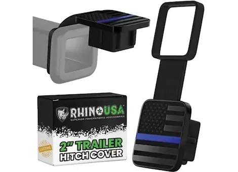 Rhino USA 2in american flag hitch cover – black & blue