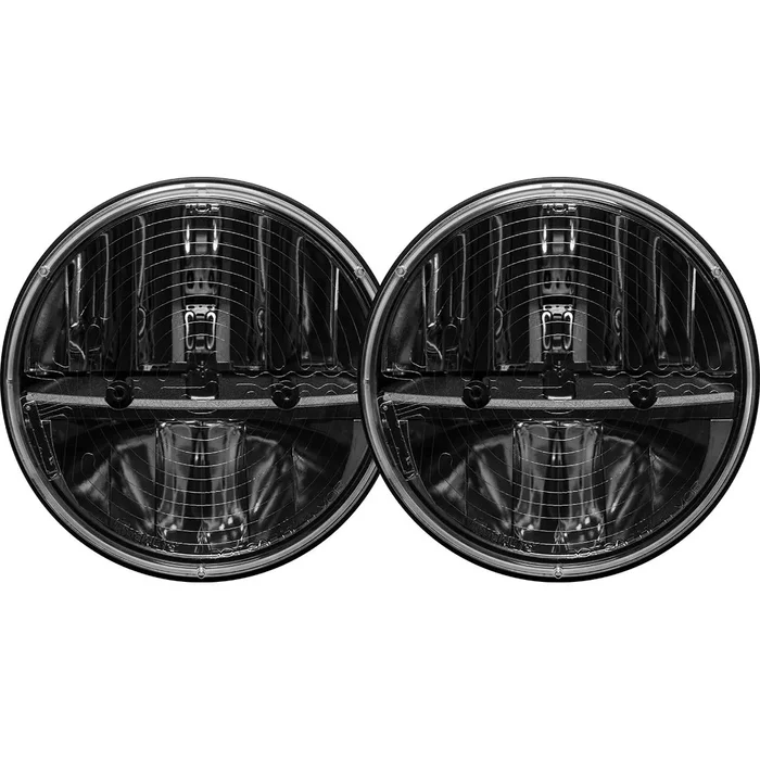 RIGID 7 Inch Round Heated Headlight With H13 To H4 Adaptor Pair
