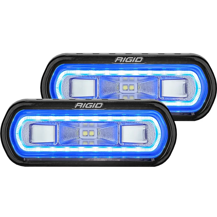 RIGID SR-L Series Off-Road Spreader Pod 3 Wire Surface Mount with Blue Halo Pair