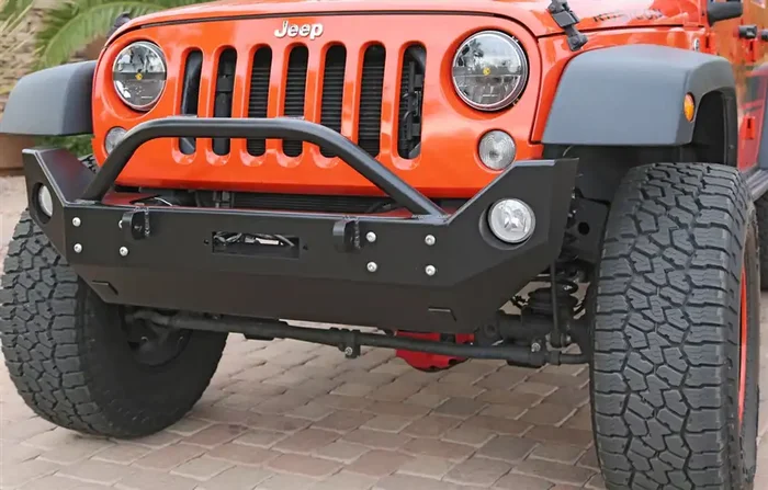 Rock Hard 4×4 Patriot Series Mid Width Front Bumper w/ Lowered Winch Plate for Jeep Wrangler JK 2007 – 2018 [RH-5022]