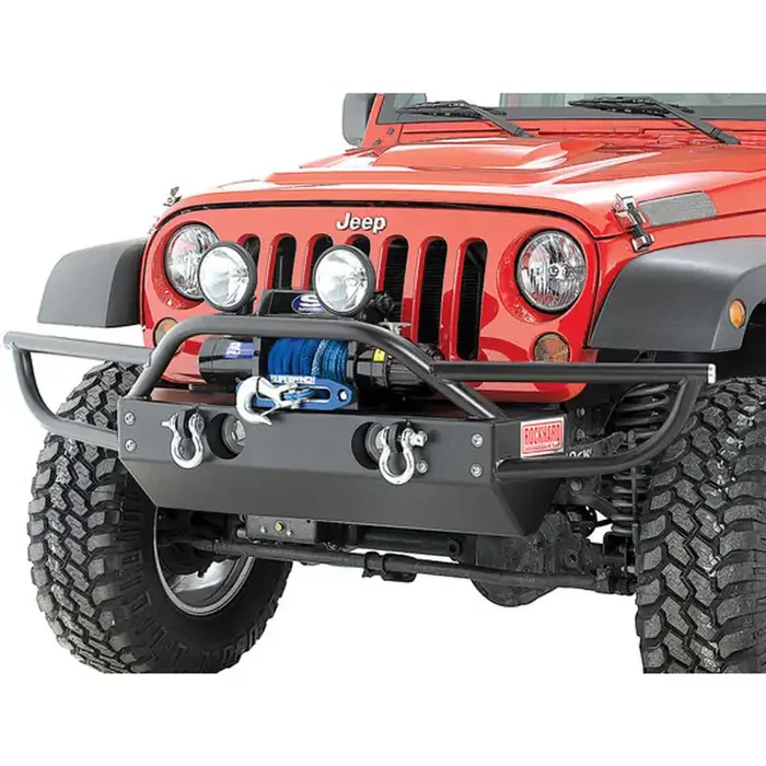 Rock Hard 4×4 Patriot Series PreRunner Grille Width Front Bumper w/ Tube Extensions for Jeep Wrangler JK 2007 – 2018 [RH-5003]