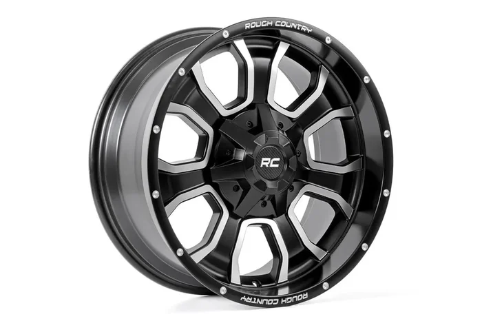 Rough Country 93 Series Wheel | One-Piece | Matte Black | 20×10 | 8×6.5 | -18mm
