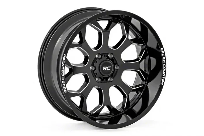 Rough Country 96 Series Gloss Black Milled 6-Lug Wheel; 20×10; -19mm Offset (04-08 F-150)Find parts that fit my vehicle