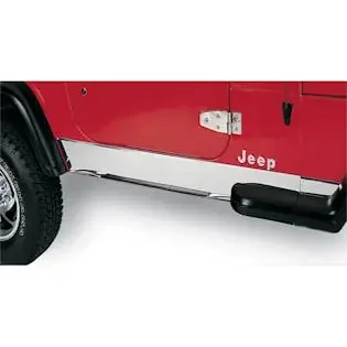 Rugged Ridge 11145.01 Rocker Panel Cover; Stainless Steel; 87-95 Jeep Wrangler YJ