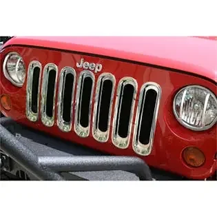 Rugged Ridge 11306.20 Grille Inserts; Chrome; 07-17 Jeep Wrangler JK