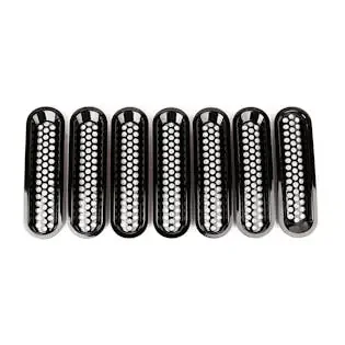 Rugged Ridge 11306.31 Grille Inserts; Perforated; Black; 07-17 Jeep Wrangler