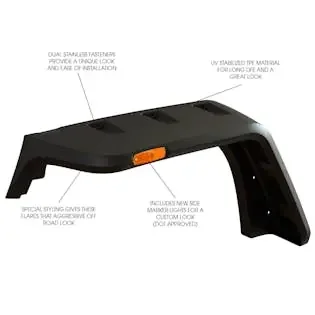 Rugged Ridge 11640.10 Hurricane Flat Fender Flare Kit