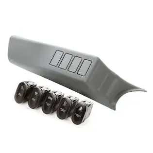 Rugged Ridge 17235.70 Etched A-Pillar 4 Switch Pod Kit Left Hand; 07-10 Jeep Wrangler JK
