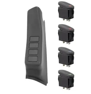 Rugged Ridge 17235.96 A-Pillar 4 Switch Pod Kit, Black Left