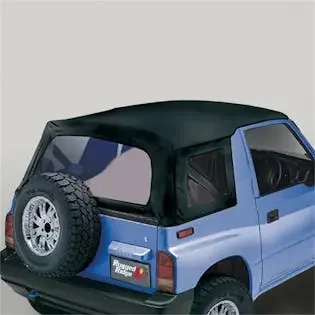 Rugged Ridge 53703.15 Soft Top, Black Denim, Clear Windows