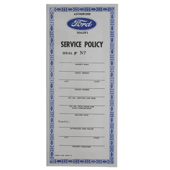 Service Policy • 1942-48 Ford