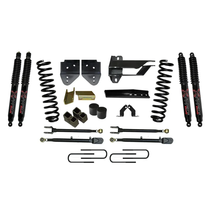 Skyjacker 4″ Coil Springs Lift Kit Black MAX Shocks for 2017-2019 Ford F-350 Super Duty.