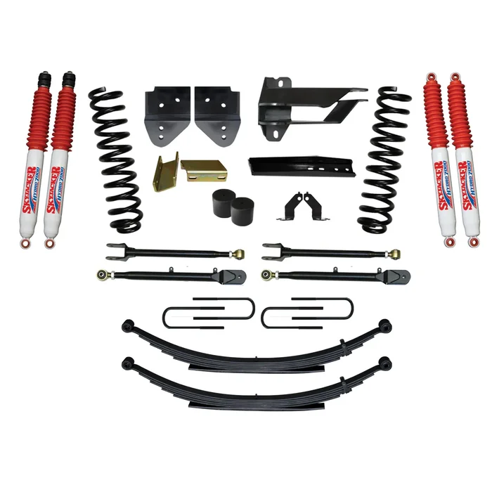 Skyjacker 4″ Lift Kit uses Coils, Springs, Leaf Springs, and Adjustable 4-Links with Hydro Shocks for 2017-2019 Ford F-250/ F-350 Super Duty Diesel