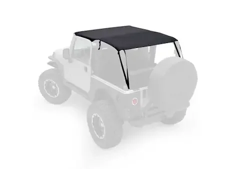 Smittybilt 97-06 wrangler tj extended top; covers front/rear seats; black diamond