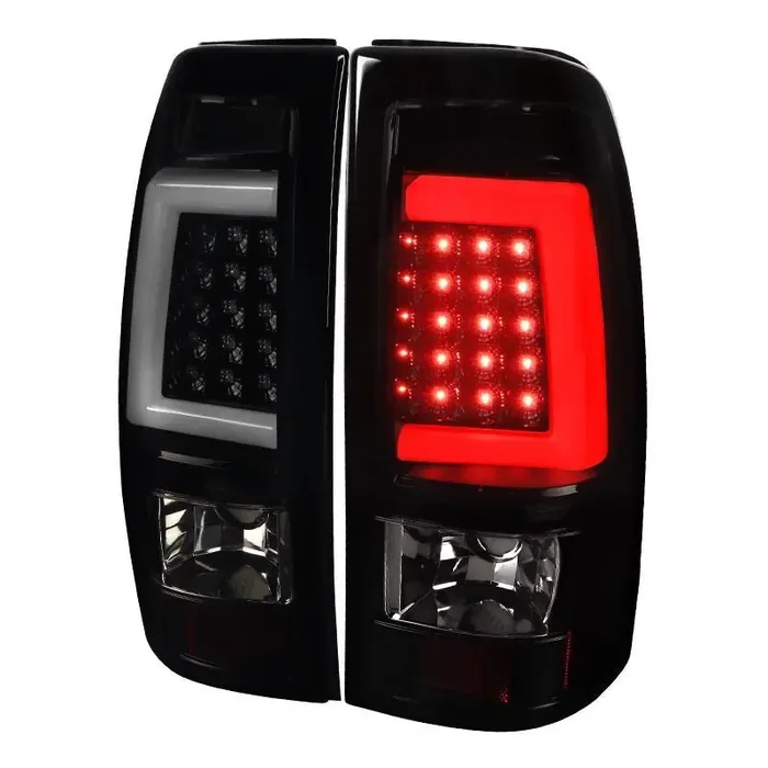 Spec-D LED Tail Lights GMC Sierra (1999-2003) C-Bar – Black / Smoke / Red