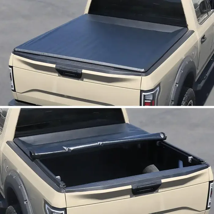 Spec-D Tonneau Cover Chevy Colorado (2004-2012) Roll Up Vinyl w/ Light