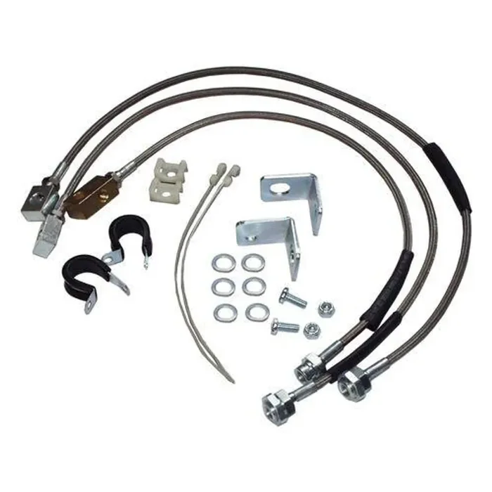Stainless Steel Brake Hose Kit for Jeep TJ, YJ, XJ, ZJ, ZG w/ Up to 6″ Lift