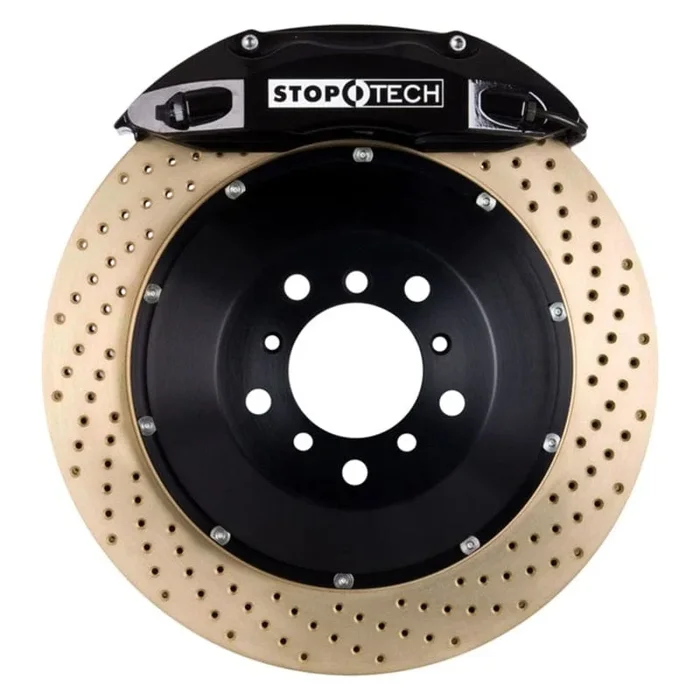 StopTech 05-10 Porsche 911 Carrera S (997) Front BBK ST-40 Caliper Black / 2pc Zinc Drilled 355x32mm