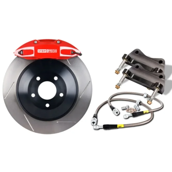 StopTech 05-14 Ford Mustang GT BBK Front ST-60 Red Calipers 1pc 355×32 Slotted Rotors – 82.330.6700.71