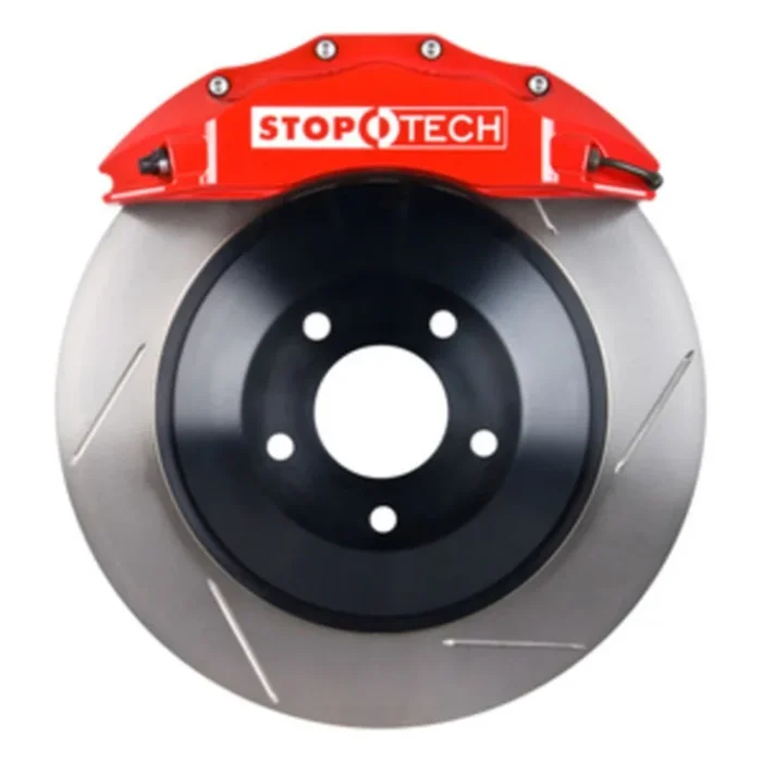 StopTech 09-15 Dodge Challenger Front BBK w/ Red ST-60 Calipers Slotted Rotors – 82.242.6100.71