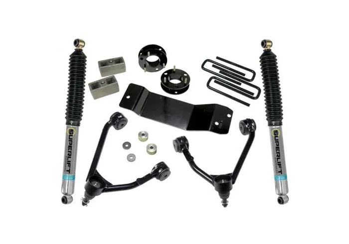 SuperLift 3.5″ Lift Kit 2007-2016 Chevy Silverado and GMC Sierra 1500 4WD CAST Steel Arms Bilstein Rear Shocks