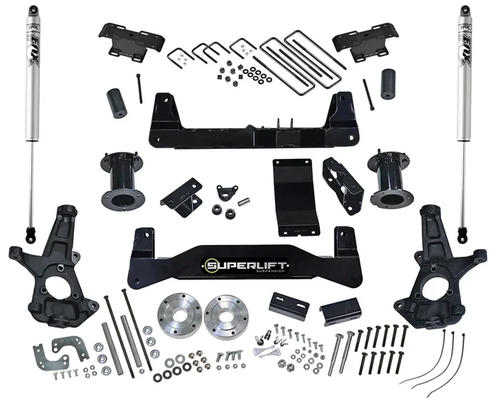 SuperLift 6.5″ Lift Kit 2014-2018 Chevy Silverado GMC Sierra 1500 4WD Aluminum/Stamped Steel Arms FOX Shocks