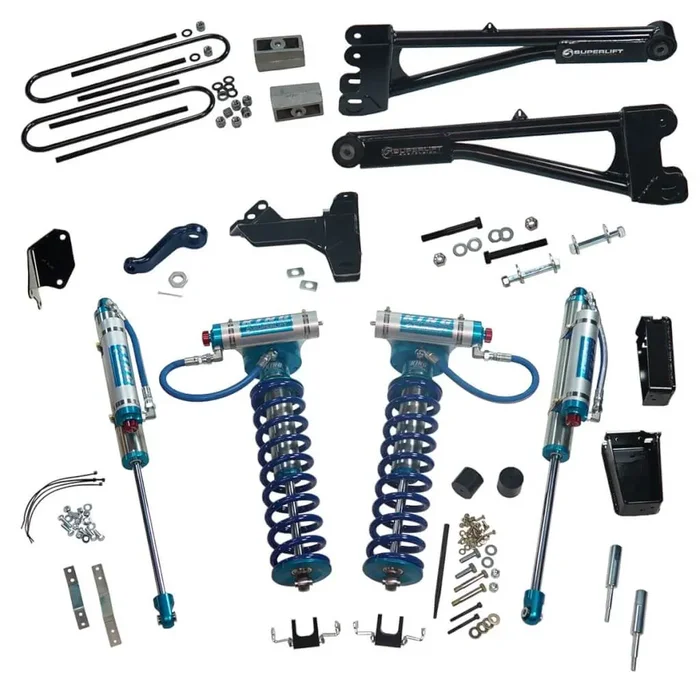 SuperLift 6″ Lift Kit For 2005-2007 Ford F-250 and F-350 Super Duty 4WD – with Replacement Radius Arms, King Coilovers and King rear Shocks
