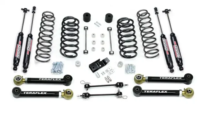 TJ 3″ Lift Kit w/ 4 Lower FlexArms & 9550 Shocks
