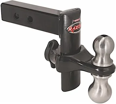 Trimax Locks Trimax razor 6in drop/rise powder coat black includes dual 2in and 2-5/16in tow-balls