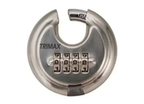 Trimax Locks Trimax stainless steel 70mm round disc padlock with combination-resettable lock