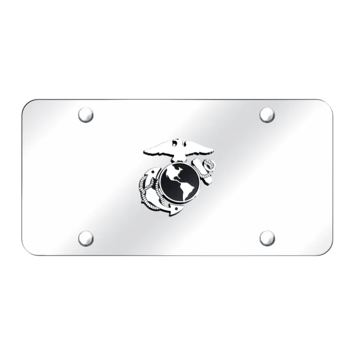 U.S.M.C. Insignia License Plate – Chrome on Mirrored