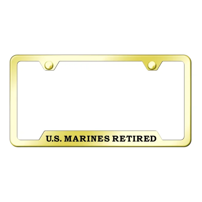 U.S. Marines Retired Cut-Out Frame – Laser Etched Gold