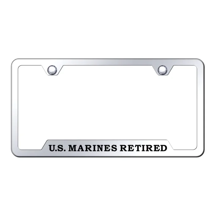 U.S. Marines Retired Cut-Out Frame – Laser Etched Mirrored