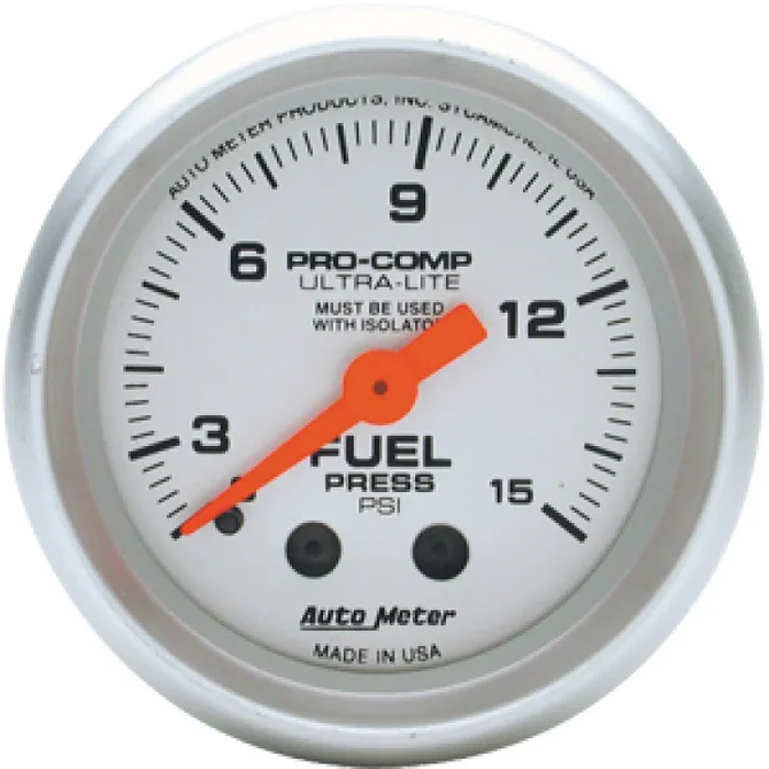 Ultra Lite 0-15 PSI Mechanical Fuel Pressure Gauge 4311