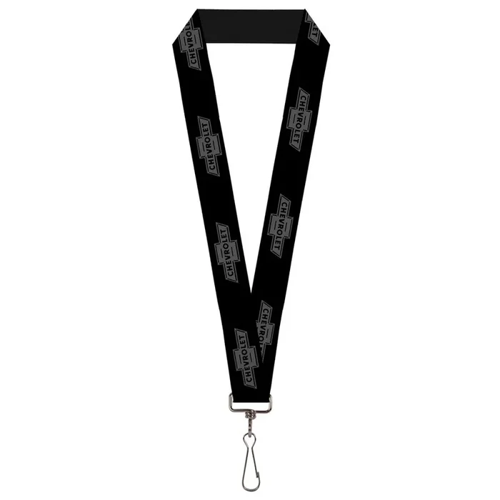 Vintage Chevrolet 1934 Bowtie Logo Black & Charcoal Lanyard – 1.0″