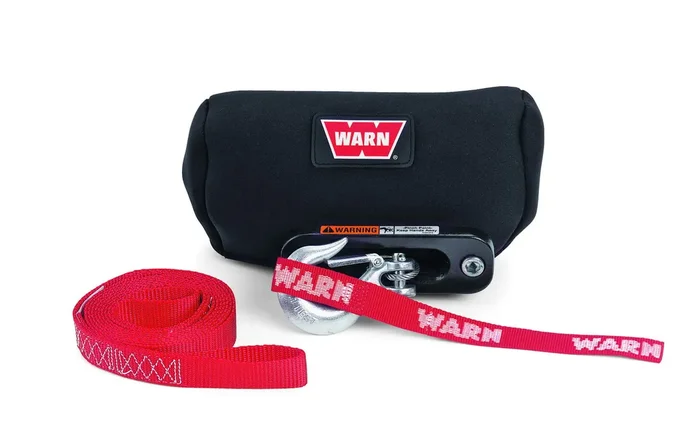 Vinyl cover for classic Warn winches with control pack mounted on motor