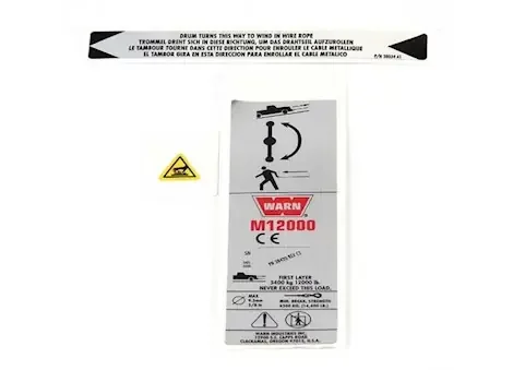 Warn S/p label kit, ce m12000