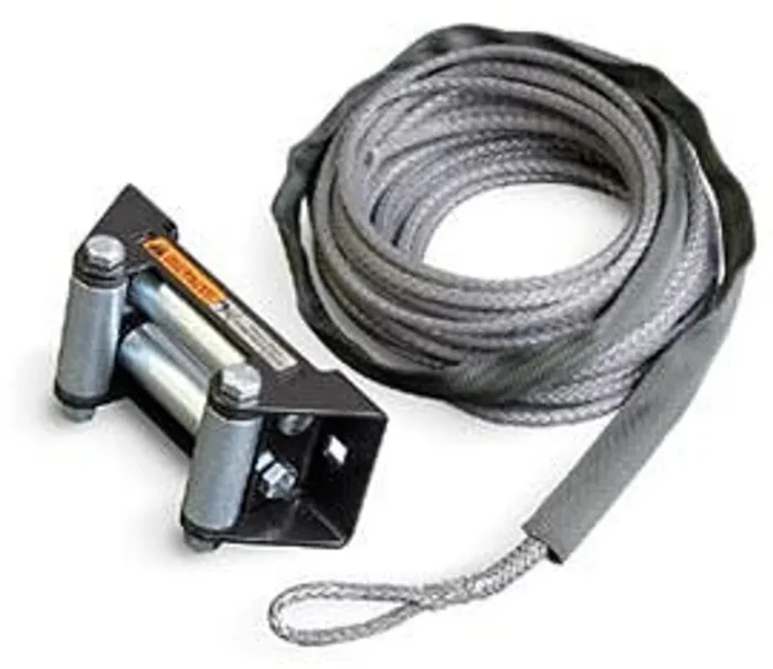 WARN SYNTHETIC ROPE 5/32″ (3.9mm) x 50‘ (15.2m) AND ROLLER FAIRLEAD KIT 72495