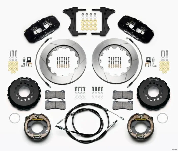 Wilwood AERO4 Rear Kit 14.00 2005-2014 Mustang w/ BMR Suspn. w/Lines – 140-13686
