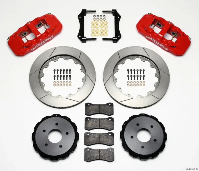 Wilwood AERO4 Rear Kit 14.00in Red 97-04 Corvette C5/Z06 05-13 C6 – 140-11119-R