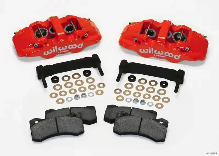 Wilwood AERO6 Front Caliper & Bracket Kit – Red 97-13 C5/C6 Corvette w/ OEM HD/Z51 Rotors