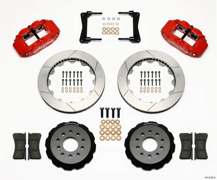 Wilwood Narrow Superlite 6R Front Hat Kit 13.06in Red 2005-2014 Mustang – 140-9109-R