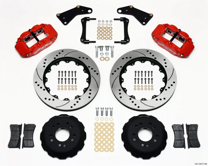 Wilwood Narrow Superlite 6R Front Hat Kit 14.00in Drill Red 65-82 Corvette C2/C3 – 140-10617-DR