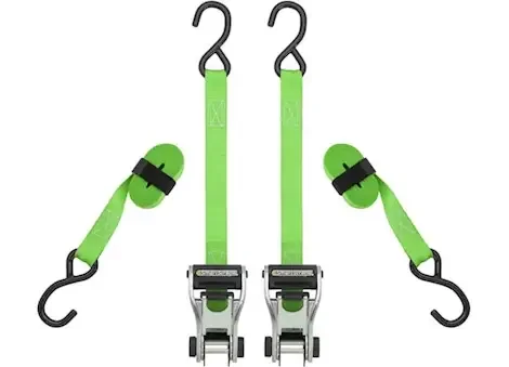 Winston Products – SmartStraps/CargoSmart/TowSmart 10ft 1500lb ratchetx ratchet tie down 2 pk green