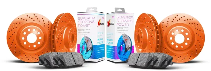 Xbrakes Xi Series 6-Lug Brake Rotor and Pad Kit; Front and Rear; Orange (04-08 4WD F-150)Find parts that fit my vehicle