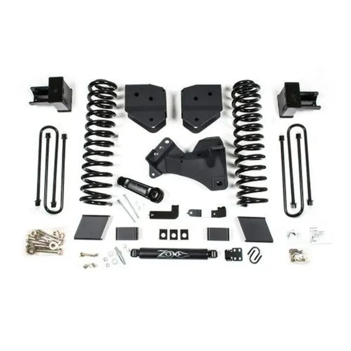 Zone 4″ Suspension Lift Kit, 2″ Rear, Block, Gas, 2 Leaf Main – Nitro Shocks